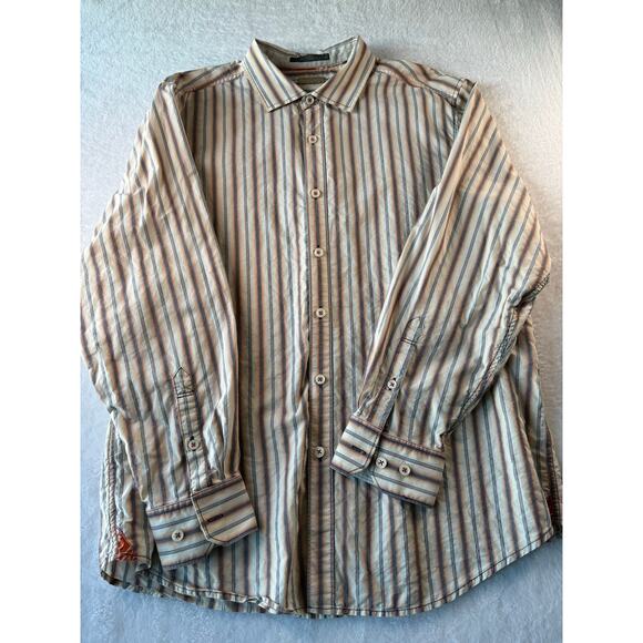 Tommy Bahama Jeans Island Shirt Mens XL Cotton Stripe Button Down Long Sleeve - Picture 1 of 10